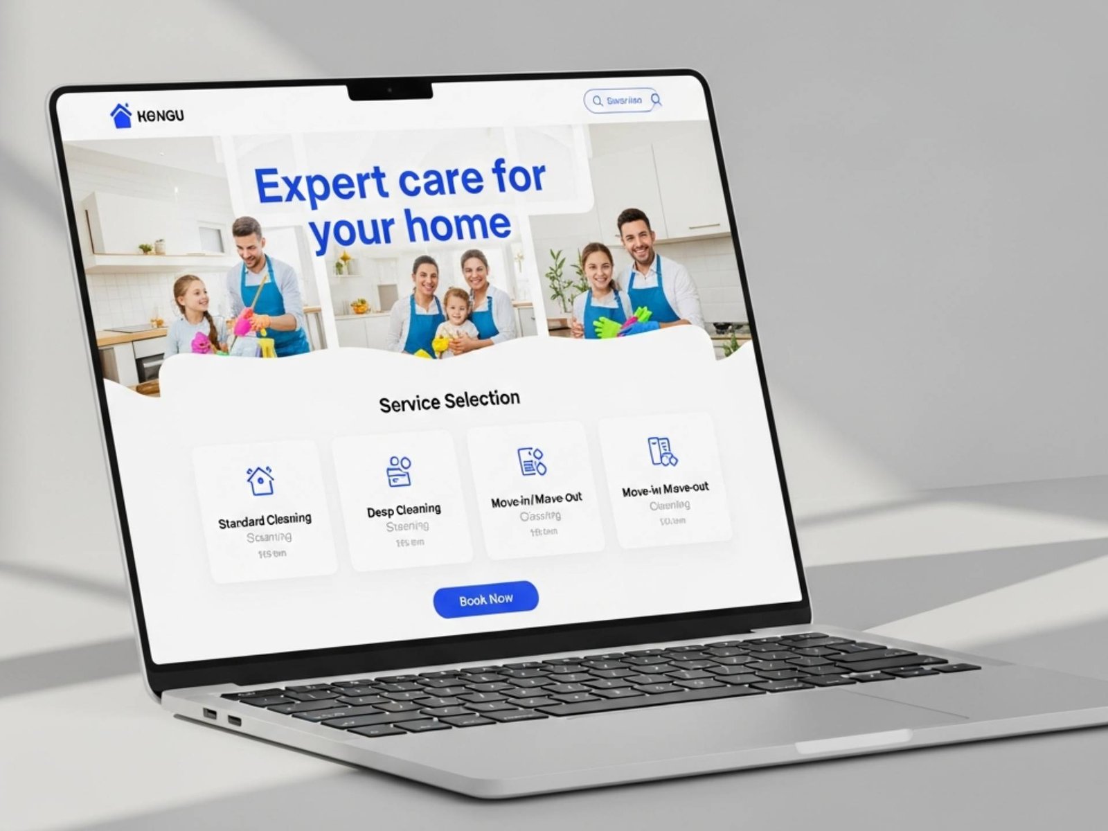 Professional home service booking workflow UI
