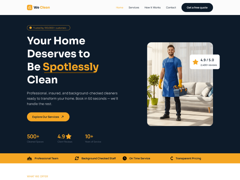 Home Cleaning Service Booking